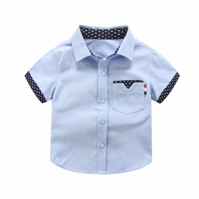 China Breathable Fashion Outerwear Boys Kids Shirt Gentlemen Casual Baby Toddler Baby Blouse Cotton Short Sleeves for sale