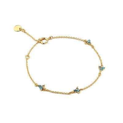 China TRENDY Christmas Ice Crystal Bracelet Women's gold-plated zircon hand accessories with color preserving accessories for sale