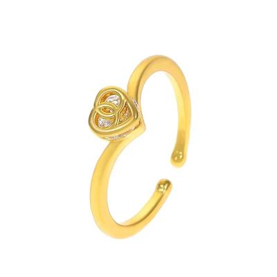 China CLASSIC Love ring female fashion inset zircon gold hoop open index finger ring lovers ring for sale