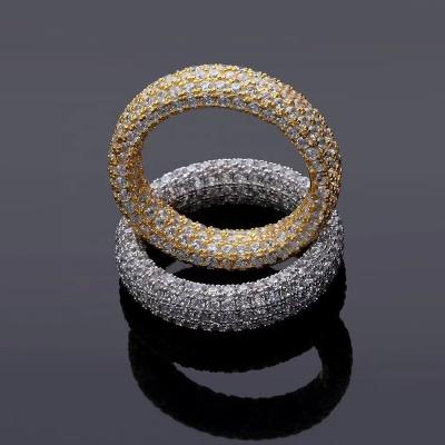 China TRENDY Fashion row full of diamond men rings hip hop silver gold not ring jewelry wholesale for sale