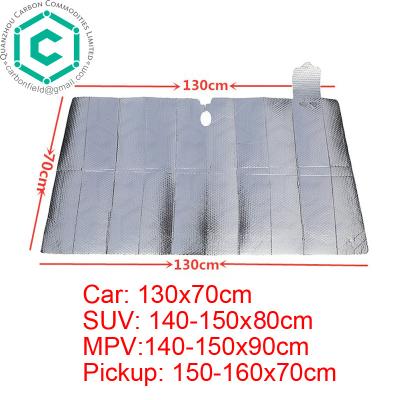 China Laser Cardboard Car Sunshade 300gsm High Quality Thicker Can Fit PE Bubble Car Front Sunshade for sale