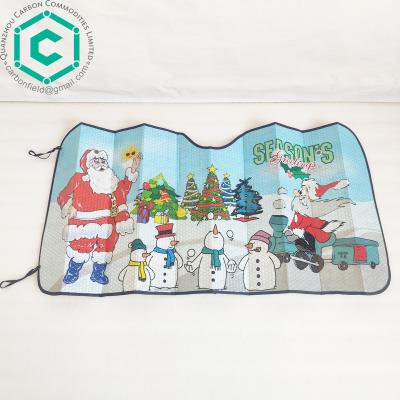 China Pattern Merry Christmas Bubble PE Material Car Full Color Printing Sun Animal Front Shade As A Gift for sale