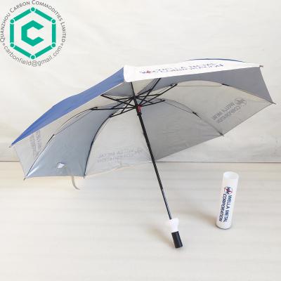 China Transitional Trinidad And Tobago Market 21inch 8 Ribs Polyester With 3 Silver Coatings Bottle Fold Umbrella With Logo Customized for sale