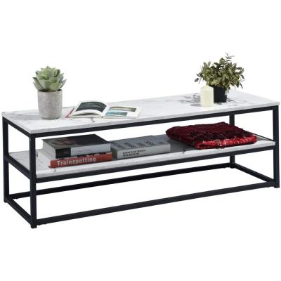 China (Other) Adjustable Modern Style Storage Design Shelf Console Table TV Coffee Table Marble Top Rack for sale