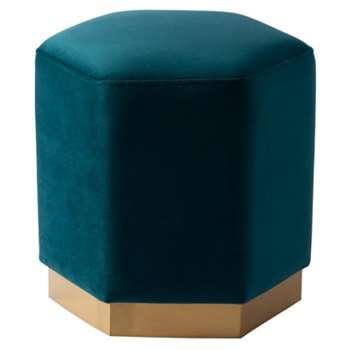 China Convertible Contemporary Style Stool Geometric Hexagon Shape Metal Ottoman Seat Gold for sale