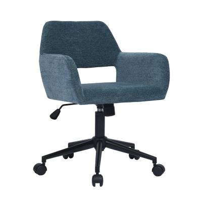 China Home Office Black Low Office Chair (Height) Mid Back Fabric Adjustable With Dual Wheel Casters for sale