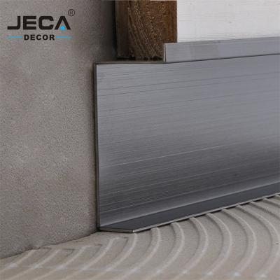 China Foshan JECA Modern Style New Skirting Profiles For Decoration Easy Install Flooring Skirting Board Stainless Steel Tile Trim for sale