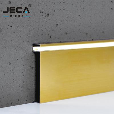 China Foshan Supplier JECA Modern Stainless Steel Skirting Board with LED 304 Skirting Profile for Floor Dedecoration Stainless Steel Trim for sale