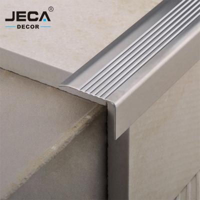 China Foshan JECA Modern Stainless Steel Stair Nosing Profiles Stair Parts For Stair Nosing High Quality Stainless Steel Tile Trims for sale