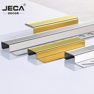 China Modern Foshan JECA Stair Nosing Profiles Stair Nosing Trim 304/316 Stainless Steel Tile Edging High Quality Stair Nosing Free Sample for sale