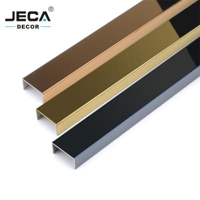 China Foshan Modern JECA U Shape Decorative Profiles For Floor And Wall Decoration 304 Stainless Steel Tile High Quality Trims for sale