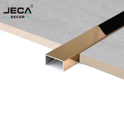 China Foshan JECA Modern High Quality Decorative Profiles For Floor And Wall Corner Decoration U Shape Stainless Steel Tile Trim for sale