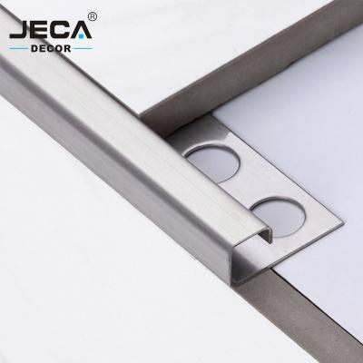 China Modern Foshan JECA factory tile directly edge profiles for floor or wall edges protection new style stainless steel tile trim for sale