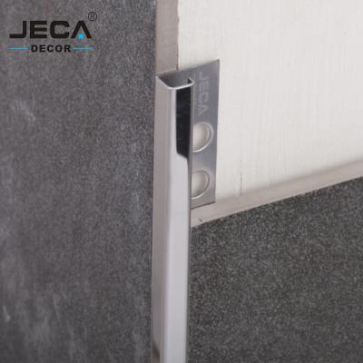 China New Foshan JECA Modern Style Decorative Profiles Tile Trim Q Shape Metal Tile OEM Logo Stainless Steel Tile Trim Edge Profiles for sale