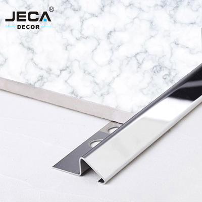 China Foshan JECA Modern High Quality Decorative Profiles L Shape Wholesale Stainless Steel Transition Profiles For Carpet And Tiles for sale