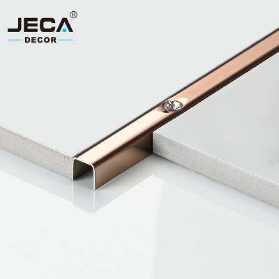 China Foshan Supplier JECA Modern Decorative Profiles For Bathroom And Bedroom Wall Decoration 304 Grade Stainless Steel Tile Trim for sale