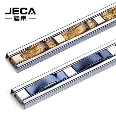 China From JECA Factory Directly Modern Stainless Steel Decor Trim For Bathroom And Bedroom Decoration 304 High Quality Tile Trim With Diamond for sale