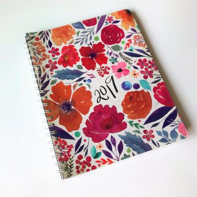 China Eco-friend customs plannner journal book printing service with spiral binding label page for sale