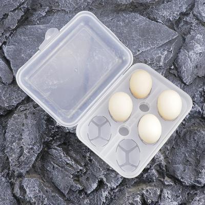 China Portable Outdoor Camping Home & Outdoor Kitchen Plastic Egg Holder Egg Trays Carrier For Refrigerator Storage Container Egg Box 6eggs Clear for sale