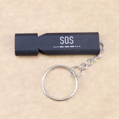 China High Frequency Dual Whistle Camping Emergency Whistle Key Chain EDC Whistle Aluminum Alloy Emergency Whistle Outdoor Survival Whistle for sale