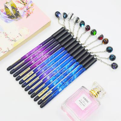 China Natural Promotional Gift Stationery Twelve Zodiac Glow In The Dark Gel Ink Pendent Pen for sale