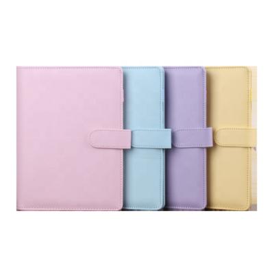 China Printed Multi Function Macaron Colors Loose Leaf Card Holder PU Notebook for sale