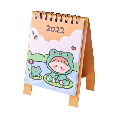 China 2022 Custom Printing Table Calendar Cartoon Position Flip Mini Desk Calendar For Students for sale