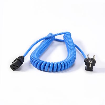 China Industrial Equipment E. - European VDE Certified Schuko Plug Spiral Euro AC Power Cord French-German Curly Spring Coiled Cable Europe for sale