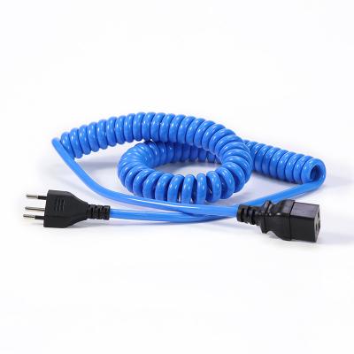 China Industrial Equipment Approval IEC320 C13 C19 Certified Schweizerische Curly Cable Spiral Spring Coiled Switzerland Swiss Power Cord for sale