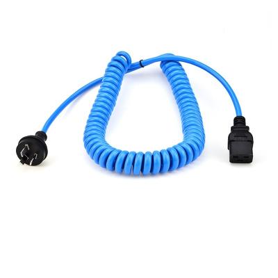 China Industrial Equipment SAA Certified Approval AU Australia AC Plug To IEC320 C13 C19 Spiral Coil Spring Curly Cable Coiled Power Cord for sale