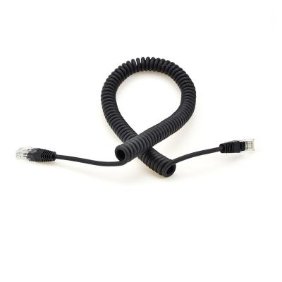 China Keyboard Network LAN Patch Cord Ethernet Spring Curly Curly RJ45 Aviator Networking Spiral Cat5e Stretch Cord for sale