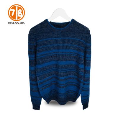 China Anti-wrinkle Unique Design Soft Comfortable Wool Pullover Blue Sweater for sale