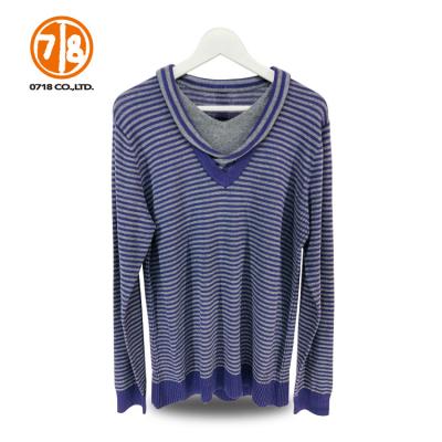 China Anti-wrinkle simulates 2 piece neckline design mans long sleeve sweater for sale