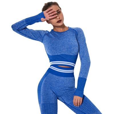 China Seamless Yoga Set 2 Piece High Quality Breathable Fitness 9280 Yoga Legging Long Sleeve Yoga Sets Women Sports Legging Pants Suit for sale