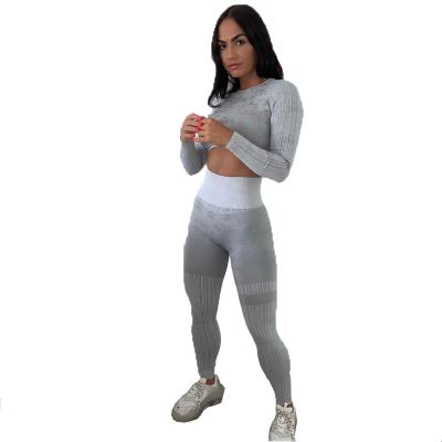 China NEW Breathable 9268 Spring Long Sleeve Sports Seamless Fitness Leggings Sets 2021 Leggings And Yoga Wear Long Sleeve Suit for sale