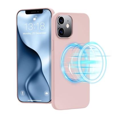 China Customer Shockproof Logo Anti-Fall Liquid Silicone With Magnetic Ring Case Phone Cover For Iphone 13pro maximum direct selling fashion for sale