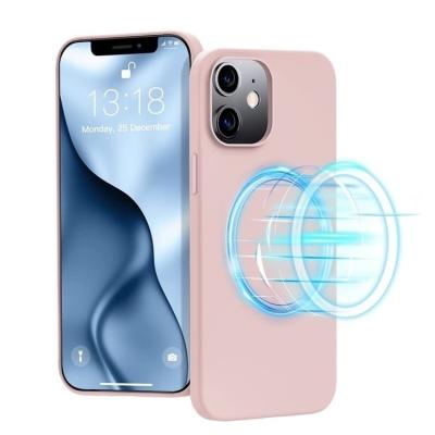 China Shockproof Recommend Luxury Customer Anti-Fall Liquid Silicone With Ring Magnetic Logo Case For Iphone 13 for sale