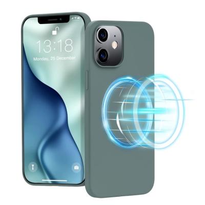 China Good Selling Customer Shockproof Logo Waterproof Liquid Silicone With Magnetic Ring Case For Iphone 13se fashion for Iphone 13 maximum for sale