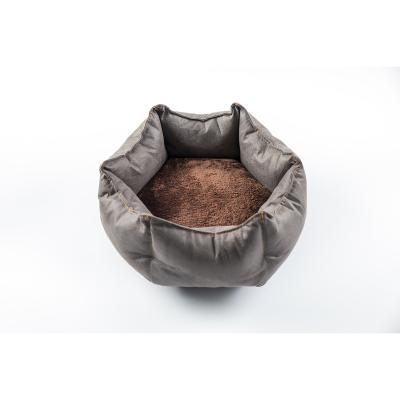 China Hundebett Viable Round Pet Bed Hexagon Luxury Comfortable Durable High Quality Leather Factory Direct Faux Dog Bed for sale