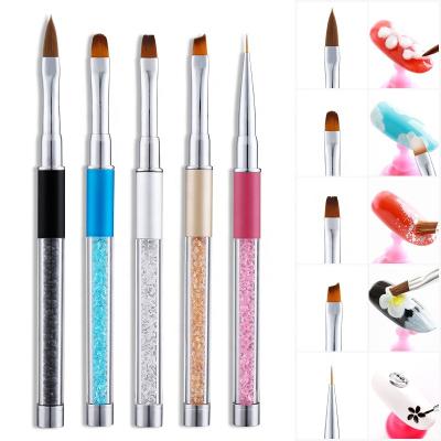 China NAIL OEM Rhinestones Handle Nail Brush Nail Painting Pen Liner Brush Acrylic 5 Styles for sale