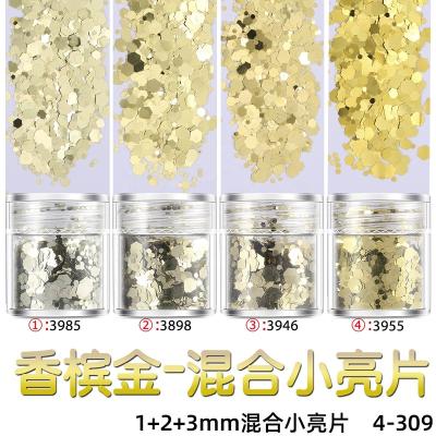 China Nail Cosmetics 1MM 2MM 3MM Glitter Eye Makeup Glitter Gold Powder Nail Glitter Holographic Sequins for sale