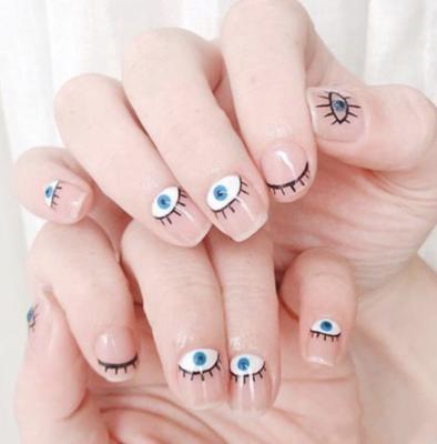 China Nail Beauty Products 3D Evil Eye Nail Stickers Nails Designer Stickers Self Adhesive Nail Art Decoration Wholesale for sale