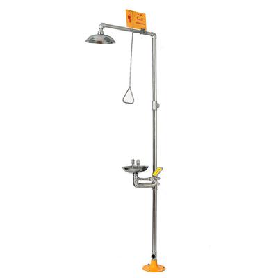 China Stainless Steel Emergency Shower And Eye Wash Station Non Adjustable Standard Version for sale