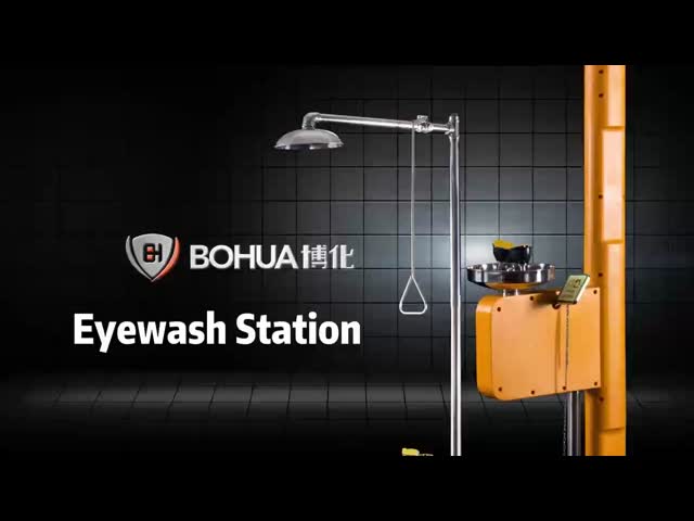 Standard Version Emergency Shower With Eyewash Station ABS Material （Yellow）