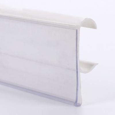 China Retail Application LYL Data Strip PVC Plastic Adhesive Flat Label Backing Plastic Extrusion For Supermarket Shelf Pvc Ledge Strips for sale