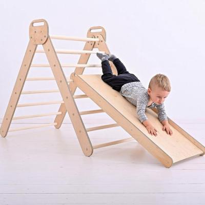 China Indoor LM KIDS Chinese Factories Children's Indoor Climbing Ramp Wooden Triangle Frame for sale