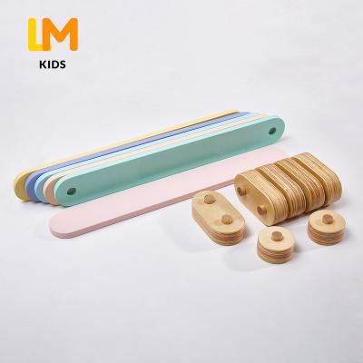 China Indoor LM KIDS Montessori Plywood Wooden Adjustable Kids Balance Board Toy Kids Balance Beams for sale