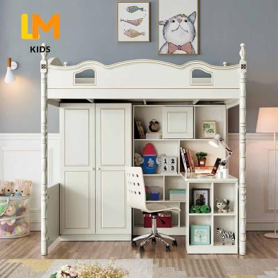 China Modern LM KIDS Montessori Maker Modern Custom Stylish Wholesale Wooden Kids Double Bunk Bed Kids for sale