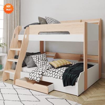 China Modern LM KIDS 2021 latest sale prefab junior luxury bunk beds crib drawer dormitory box frame manufacturer for sale