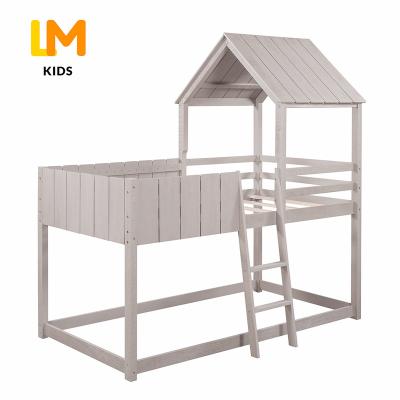 China Modern LM KIDS wooden frame modern designer bedroom furniture cheap montessori home bunk bed for girls for sale